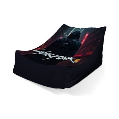 Sablio Sedací vak Lounge Cyberpunk 2077 Pohled do města 120 x 100 x 80 cm – Sleviste.cz