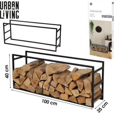 DOCHTMANN Stojan na dřevo kovový 100x25x40cm – Zbozi.Blesk.cz