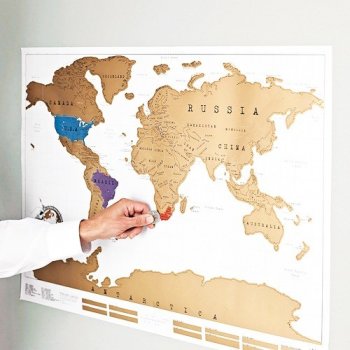 Stírací mapa světa Deluxe
