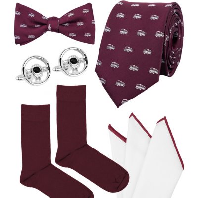 Bubibubi autobusová sada s kravatou a motýlkem vínová – Hledejceny.cz