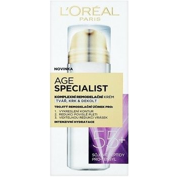 L'Oréal Age Specialist 55+ komplexní remodelační krém na tvář, krk a dekolt  50 ml od 134 Kč - Heureka.cz