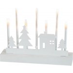 MagicHome Vianoce Svícen MagicHome Vánoce 8 LED teplá bílá 2xAA MDF interiér 24x5,5x18 cm – Hledejceny.cz