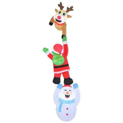 Šplhající Santa Claus TT10036DE se sobem a sněhulákem, 308 cm - A COSTWAY – Hledejceny.cz