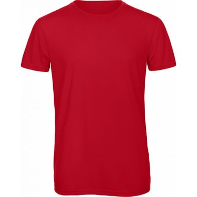 B&C Prodyšné pánské tričko BC z odolné směsi bavlny a polyesteru červená
