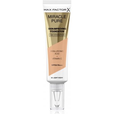 Max Factor Miracle Pure Skin dlouhotrvající make-up SPF30 40 Light Ivory 30 ml – Zboží Mobilmania