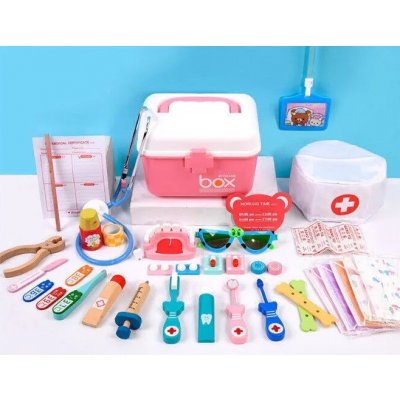 iMex Toys Doktorská sada pro děti růžový kufřík 38 ks – Zboží Dáma