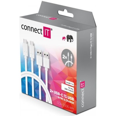 Connect IT CCA-5006-WH Wirez USB-C (Type C) - USB, 1m, bílý – Hledejceny.cz