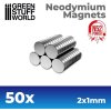 Modelářské nářadí Green Stuff World Neodymium Magnets 2x1mm 50 units N35 / Neodymové magnety 2x1mm 50 ks GSW11520