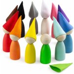 Montessori Ulanik dřevěná hračka „Peg Dolls with Hats? – Zboží Dáma