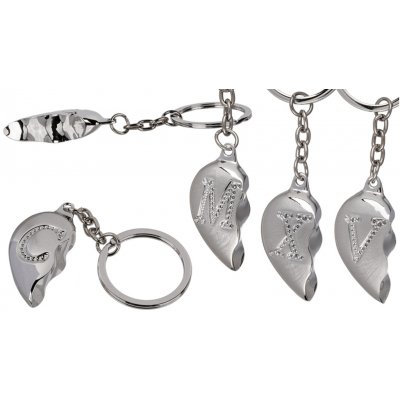 Přívěsek na klíče půl srdce písmeno E – Zboží Dáma