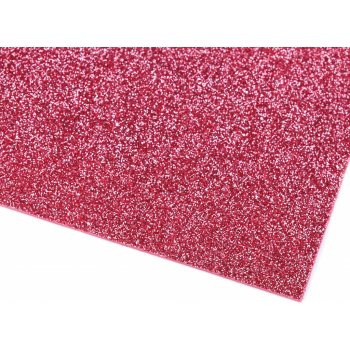 Samolepicí pěnová guma Moosgummi s glitry 20x30 cm - 2 ks Barva: růžová malinová