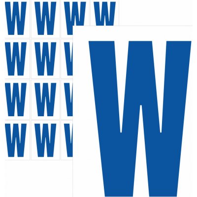Písmena samolepící modrá W samolepící vinylová fólie velikost znaku 150 mm – Zboží Dáma