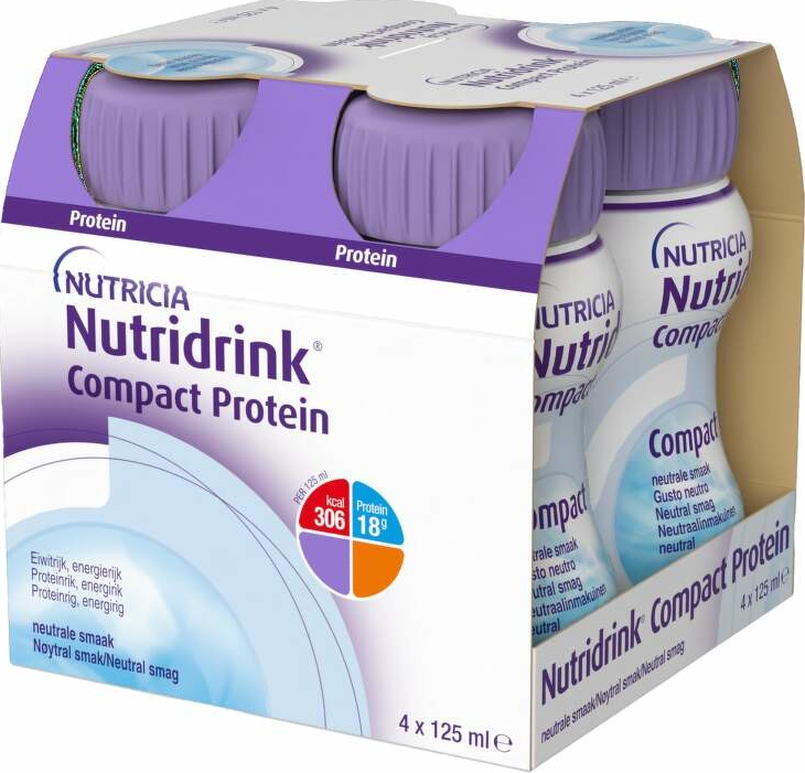 NUTRIDRINK COMPACT PROTEIN S PŘÍCHUTÍ NEUTRÁLNÍ POR SOL 4X125ML