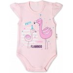 Baby Nellys Bavlněné kojenecké body kr. rukáv Flamingo sv. růžové – Zboží Mobilmania