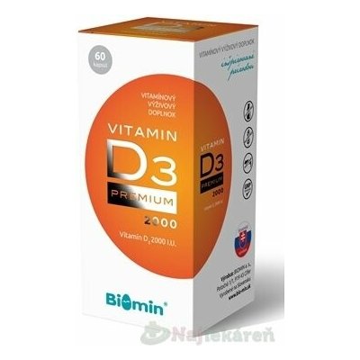 Biomin Vitamin D3 Premium 2000 IU 60 kapslí – Hledejceny.cz