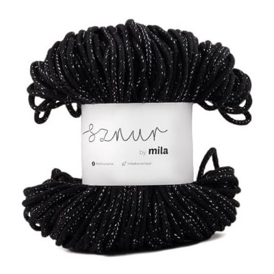 Bavlněná šňůra MILA GLITTER 5mm - Černá stříbrná/PG105 – Zboží Mobilmania