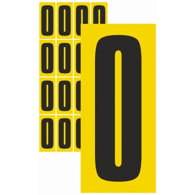 Čísla samolepicí 0 samolepící vinylová fólie 50 mm písmo - aršík 8 ks – Zboží Mobilmania