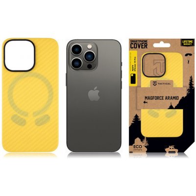 Pouzdro AppleMix TACTICAL MagForce Industrial pro Apple iPhone 13 - Aramid / karbonové - žluté