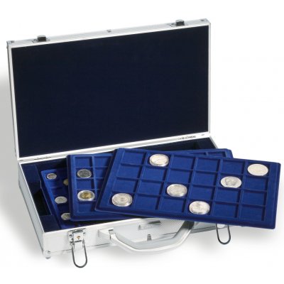 Mincovní kufr Leuchtturm CARGO L6 včetně 6 plat na 198 mincí 33 39 47 mm – Zbozi.Blesk.cz