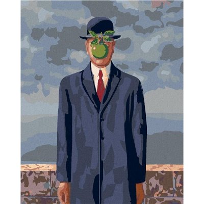 zuty Malování podle čísel Syn člověka René Magritte 40 x 50 cm bez rámu a bez vypnutí plátna – Hledejceny.cz