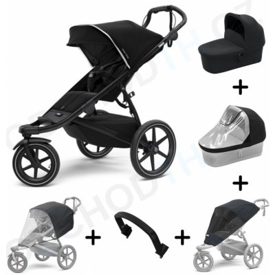 THULE Urban Glide 2 Black 2022 + pláštěnka + ochranná síť + madlo + korba + pláštěnka na korbičku