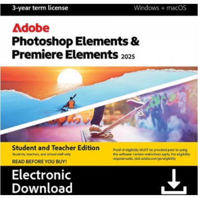 Adobe Photoshop & Premiere Elements 2025 pro studenty a učitele 3 roky – Zboží Živě