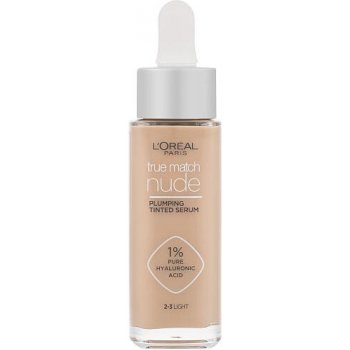 L'Oréal Paris True Match Nude Plumping Tinted Serum sérum pro sjednocení barevného tónu pleti 2-3 Light 30 ml