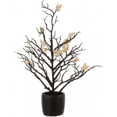 Černý dekorační stromek se zlatými lístky Tree Glitt 15*15*44 cm J-Line by Jolipa – Hledejceny.cz
