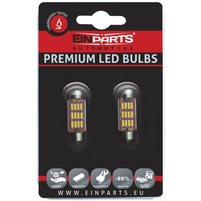 EINPARTS C10W LED žárovky (12 x SMD 4014) 39mm 3000K CANBUS - EPL54 – Hledejceny.cz
