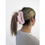 Dámský růžový huňatý skřipec do vlasů, VELIKOST UNI – Zboží Mobilmania