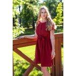 Jsem máma Bio mušelínové kojicí šaty s mašlí bordó – Zboží Dáma