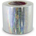 Hologramová samolepicí páska 100mm, motiv stříbrné čtverečky