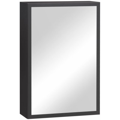 HOMCOM Zrcadlová koupelná skříňka 834-552V00BK, závěsná skříňka, nástěnná  skříňka, z ušlechtilé oceli, černá, 40 x 15 x 60 cm od 2 154 Kč - Heureka.cz