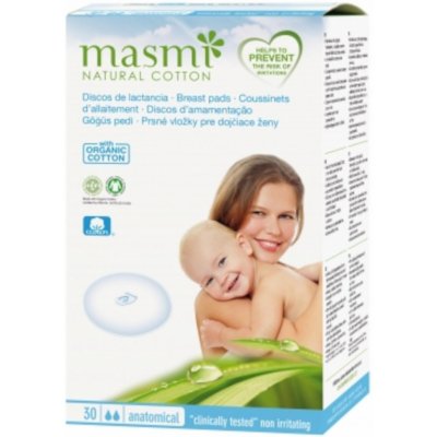 MASMI Prsní vložky pro kojící ženy z přírodní bavlny 30ks – Zbozi.Blesk.cz