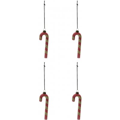 House Doctor Skleněná vánoční ozdoba Stick Dusty Red – set 4 ks, červená barva, sklo – Hledejceny.cz