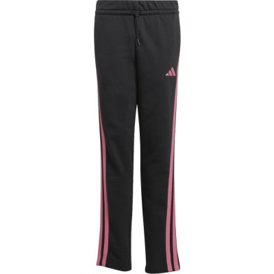 adidas ESSENTIALS 3-STRIPES FLEECE PANTS Černá Růžová – Zboží Mobilmania