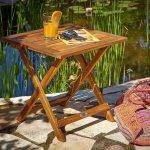 Casaria Vitek 100030 Odkládací stolek z akátového dřeva 46x46cm – Zboží Mobilmania