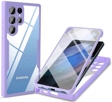 Pouzdro Beweare 360 oboustranné TPU Samsung Galaxy S23 Ultra - fialové