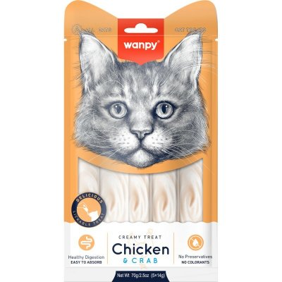 Wanpy Creamy Lickable Treats Chicken & Crab 5 x 14 g – Hledejceny.cz