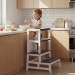 FurniGO Dětská Učicí věž Barn 93x56x49cm přírodní – Zboží Dáma