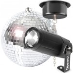 BeamZ MB20 Set 20cm zrcadlové disco koule, LED bodového reflektoru a motorku – Sleviste.cz