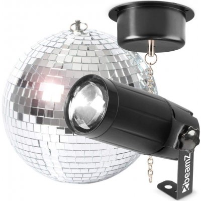 BeamZ MB20 Set 20cm zrcadlové disco koule, LED bodového reflektoru a motorku – Sleviste.cz