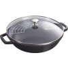 Pánev Staub Wok se skleněnou poklicí 30 cm