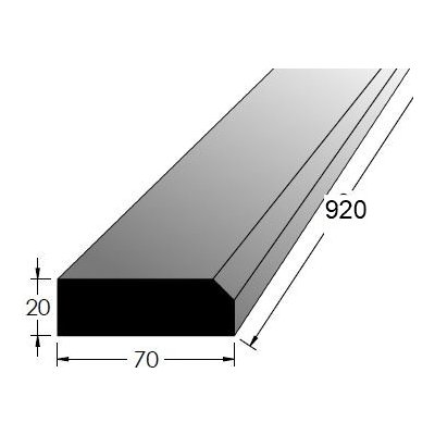 Dveřní práh s fazetou - BK 900x70 – Sleviste.cz