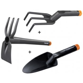 FISKARS lopatka 1000694 + motyčka 1001601 + kultivátor 1001600