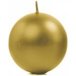 Svíčka "Koule" 8 cm, metalická zlatá – Zboží Dáma