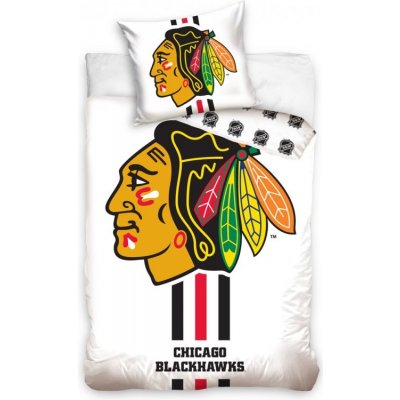 TipTrade povlečení NHL Chicago Blackhawks bílé bavlna perkál 140x200 70x90 – Zbozi.Blesk.cz