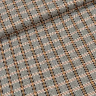 Flanel tkaný / barchet, oboustranný 34, šedo-červeno-žluté káro, š.150cm (látka v metráži) – Zboží Dáma