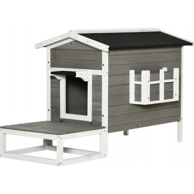 MM Handel PawHut Bouda s asfaltovou střechou šedá 87 x 52 x 44 cm – Sleviste.cz