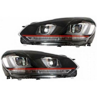 KITT RHD Headlights suitable for VW Golf 6 VI (2008-2013) Golf 7 3D LED DRL U-Design LED Flowing Turning Light Red Stripe – Sleviste.cz